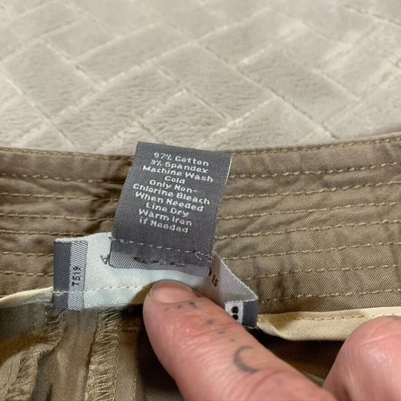 Ann Taylor Womens 6 Chino Pants Tan Brown Flare Mid Rise Stretch Casual Office - Picture 6 of 14